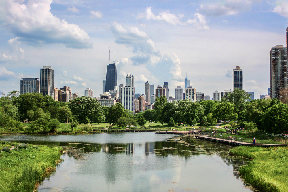 Chicago,Skyline,View,From,Lincoln,Park